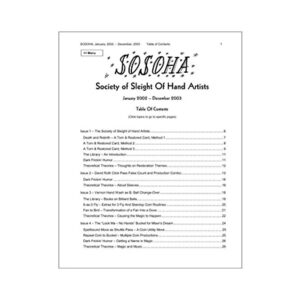 SOSOHA: Society of Sleight of Hand Artists by Gregg Webb